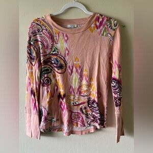 Sundance Paisley Print Long Sleeve Top